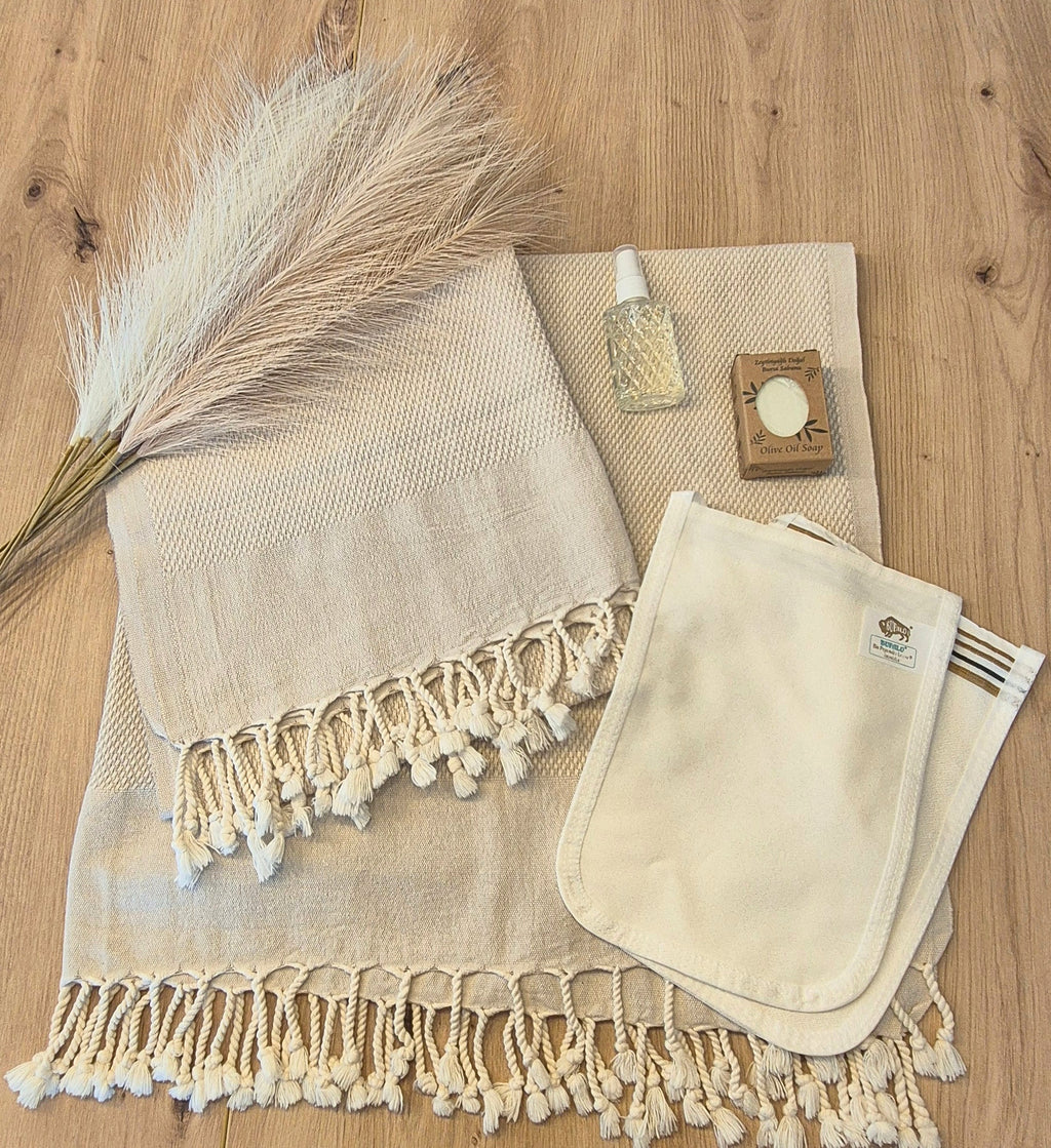 Handgewebtes Premium Pestemal Set – 100% Bio Baumwolle