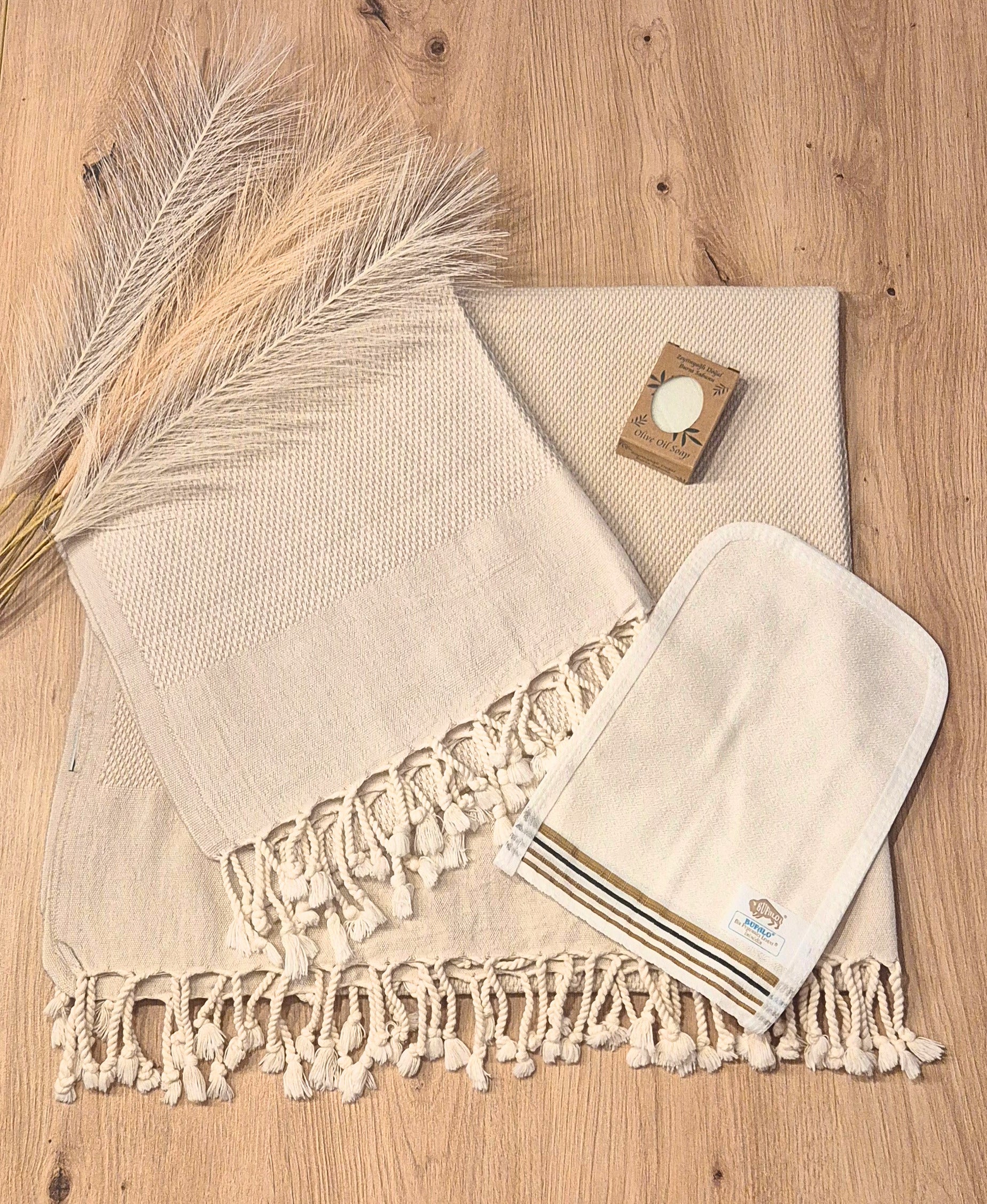 Handgewebtes Basic Pestemal Set – 100% Bio Baumwolle