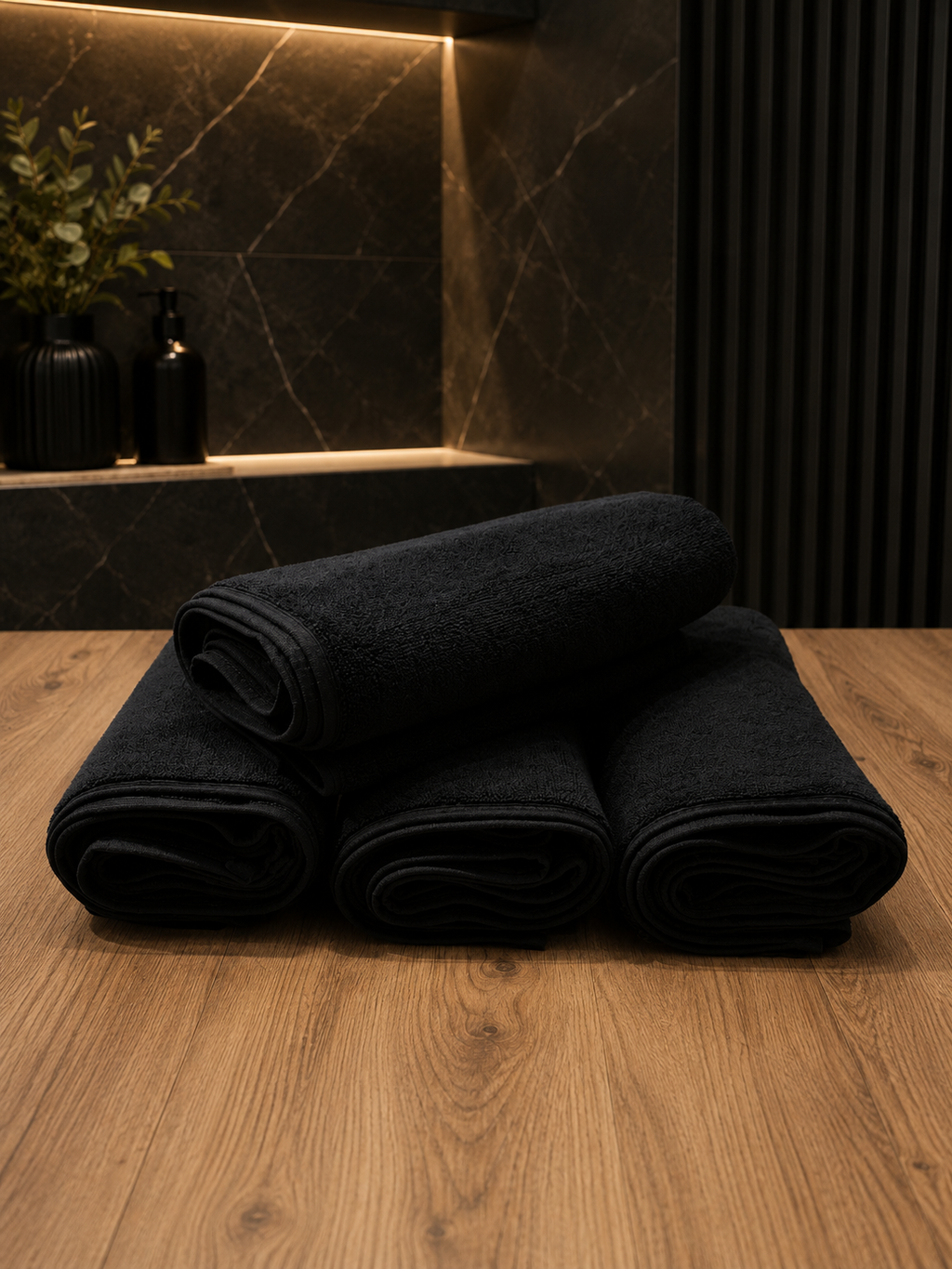 Schwarzes Handtuch 50x90 cm | Hotelqualität | Pamura Home
