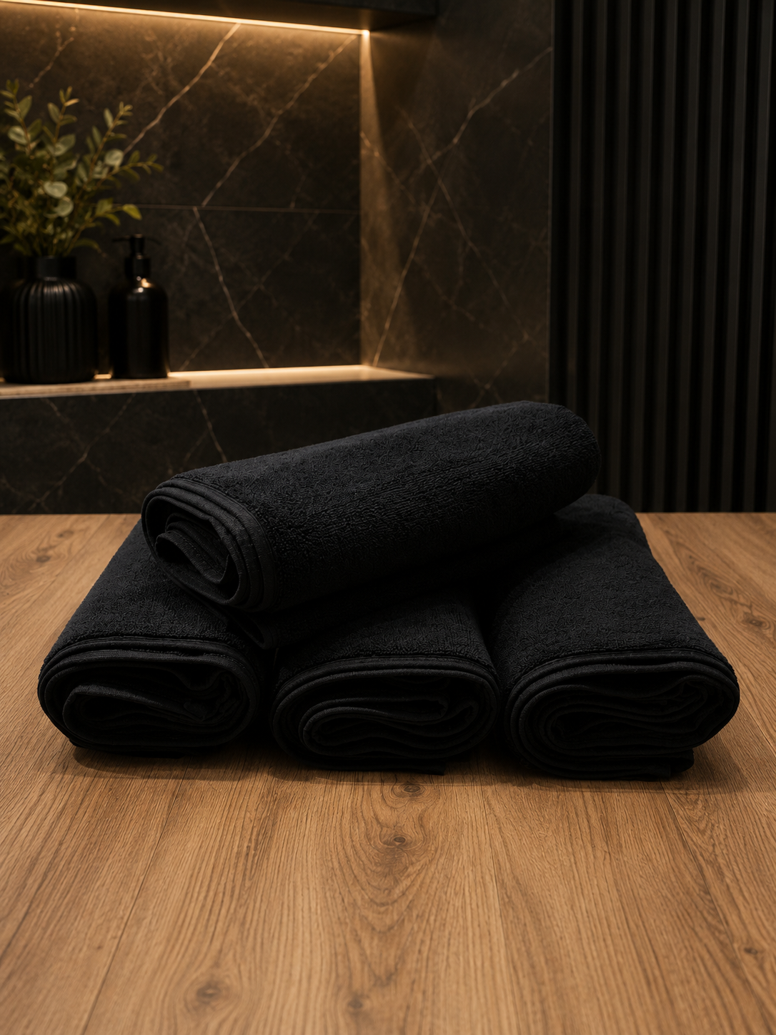 Schwarzes Handtuch 50x90 cm | Hotelqualität | Pamura Home